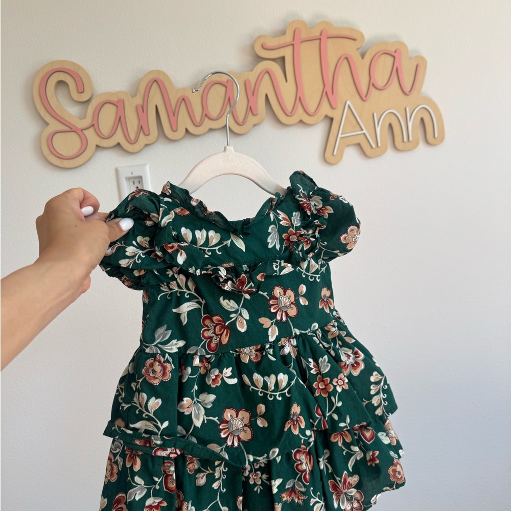 Janie and Jack Green Floral Dress